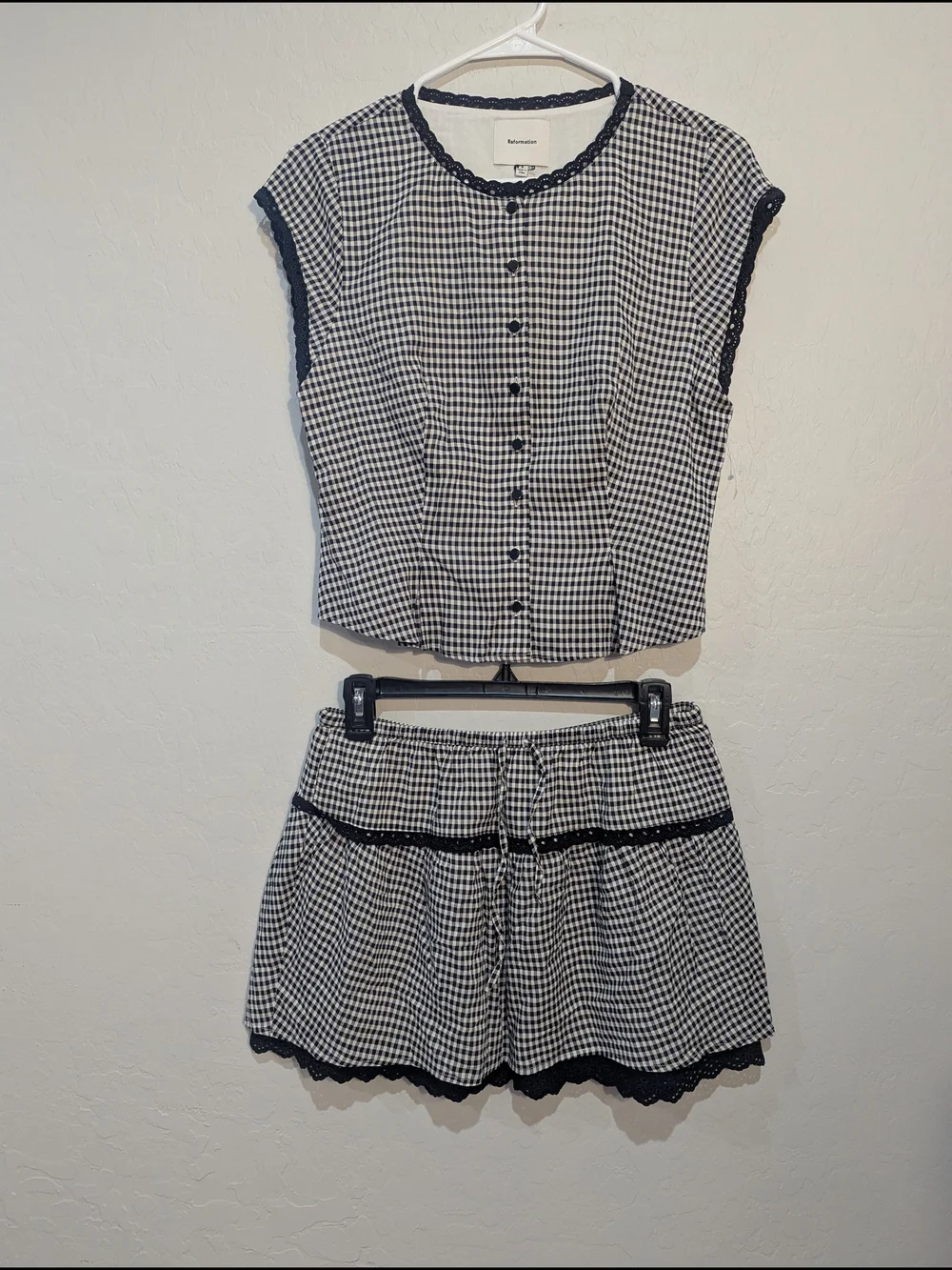 Reformation Valetta Two Piece In Remy Check - Size 6 - Picture 5 of 12